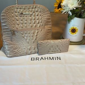 Brahmin backpack and wallet set